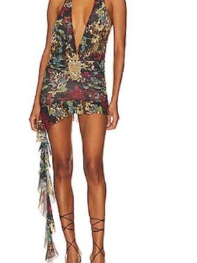 Jaded London Mini Dress in Dark Cheetah